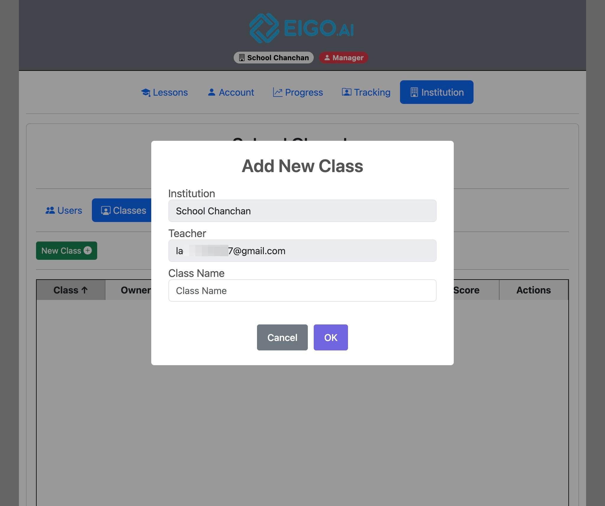 Screenshot for How to add a new class, step 4