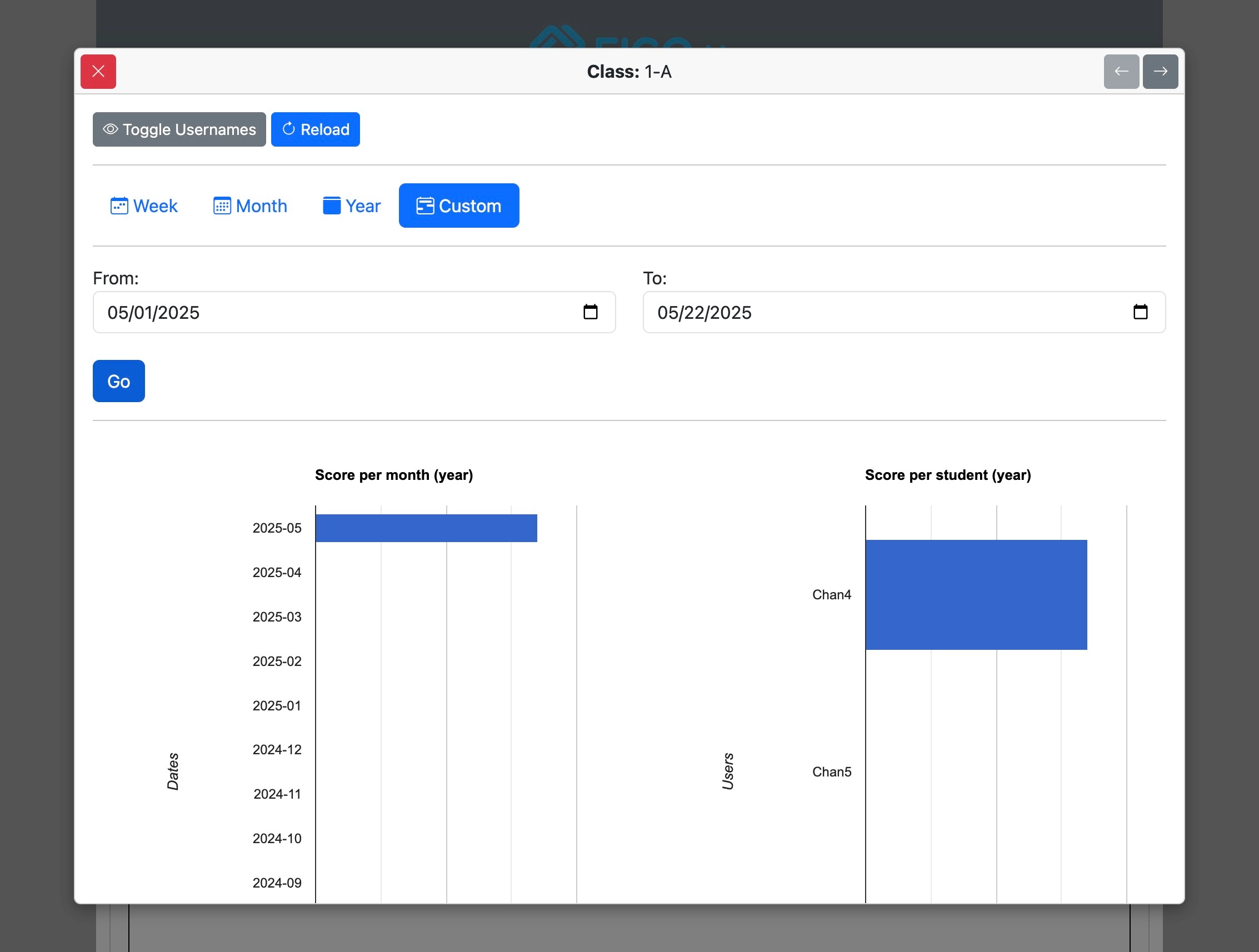 Screenshot for How to view progress for a class, step 9