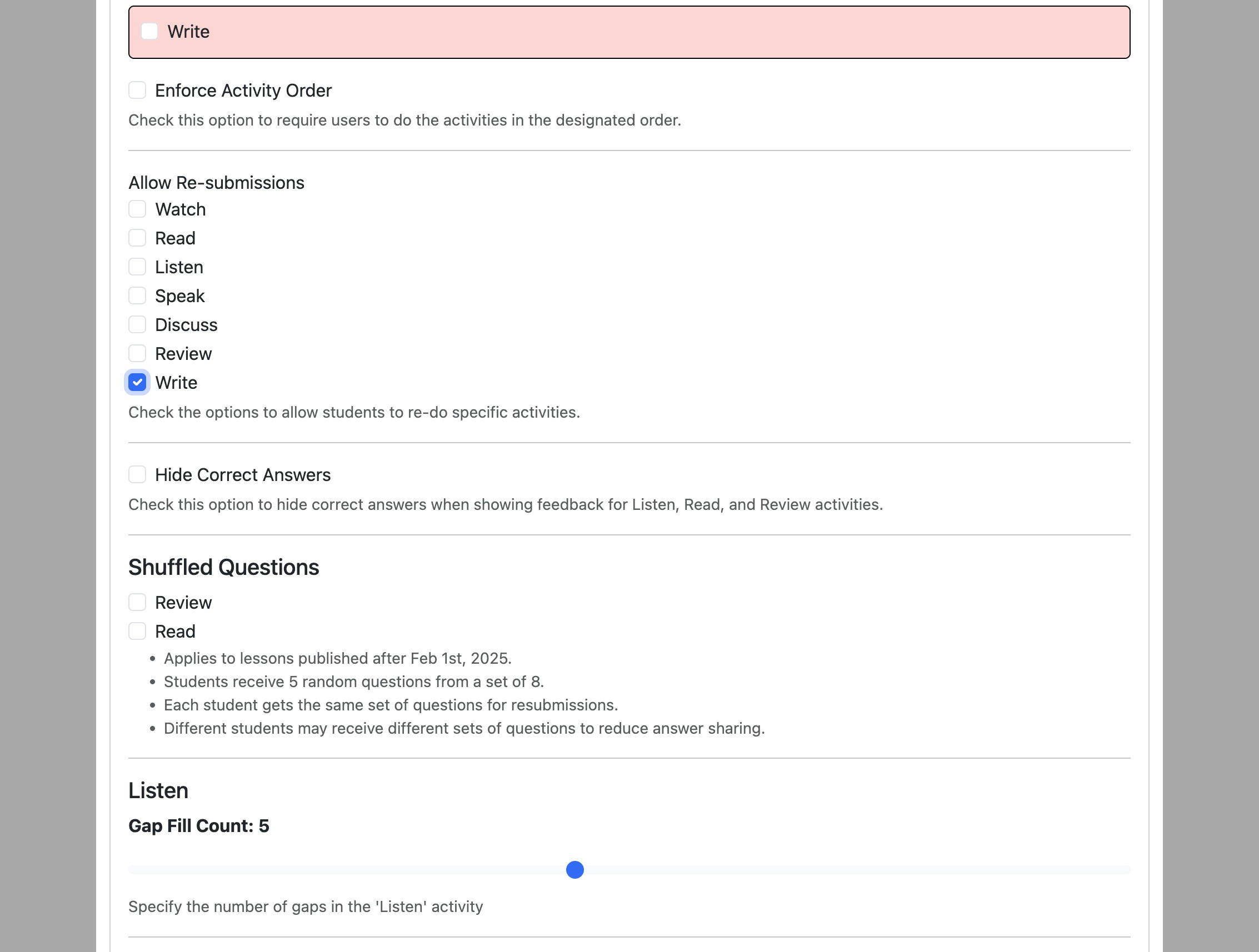 Screenshot for Institutional options, step 15