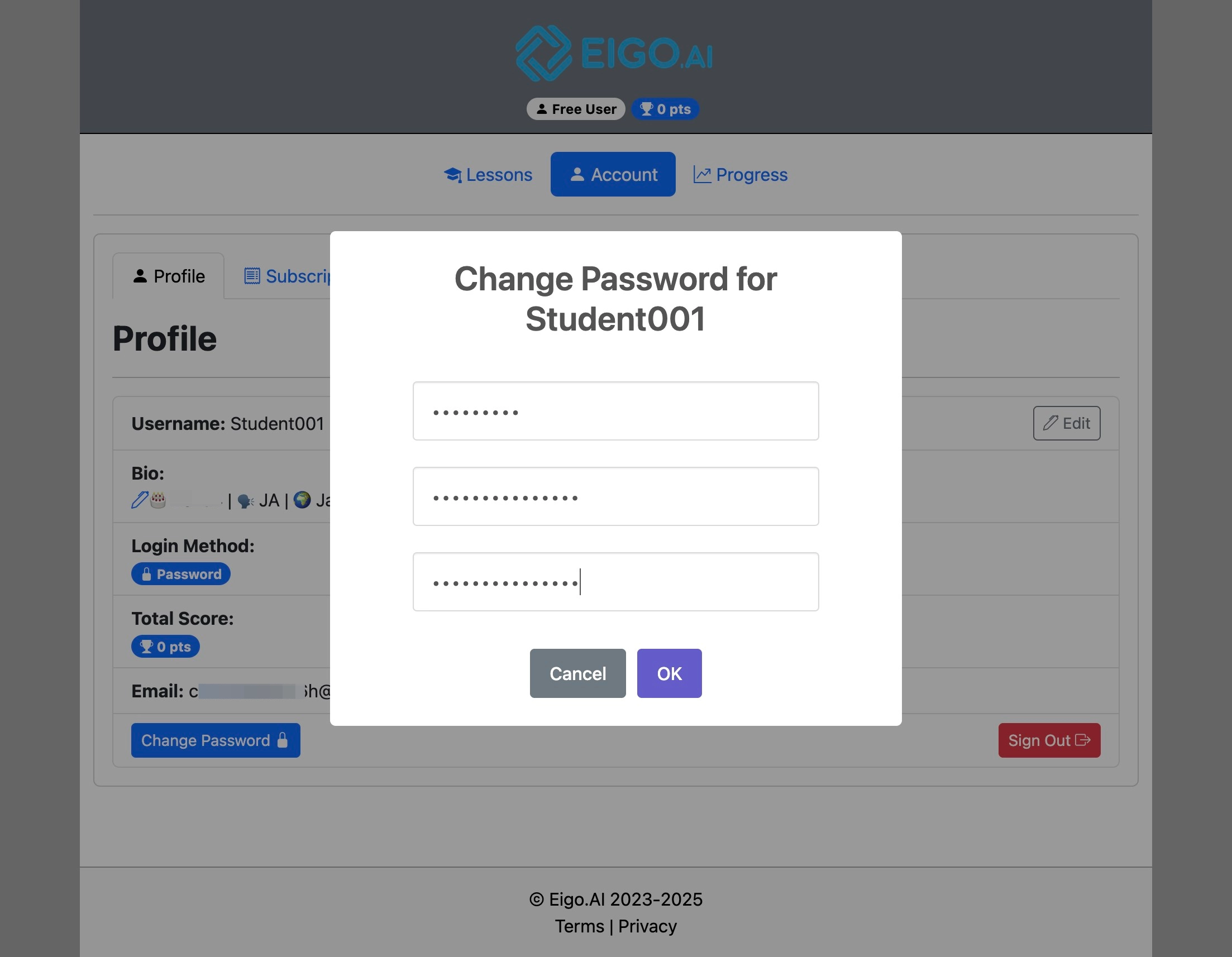 Screenshot for How to change your password, step 7