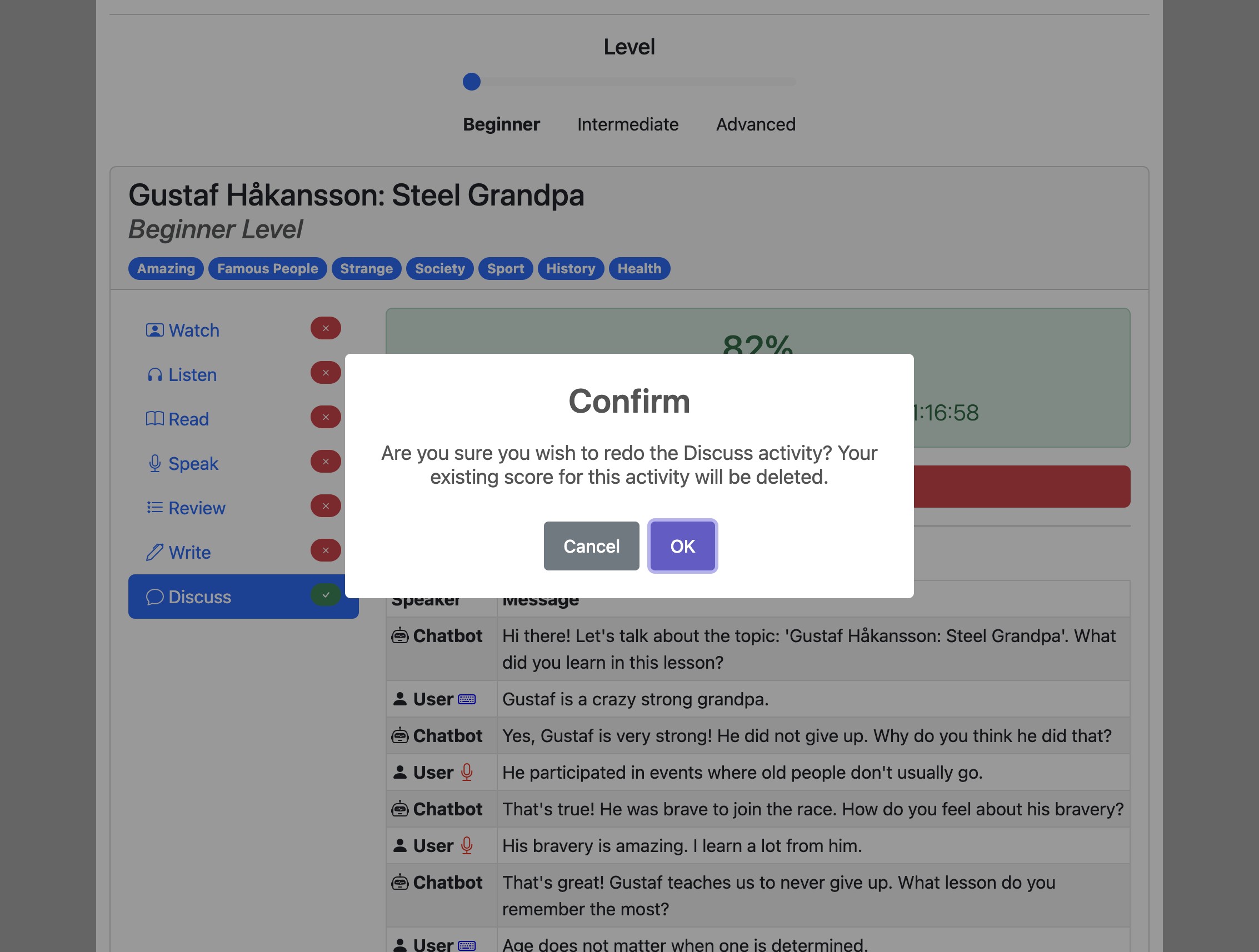 Screenshot for How to do the 'Discuss' activity, step 17
