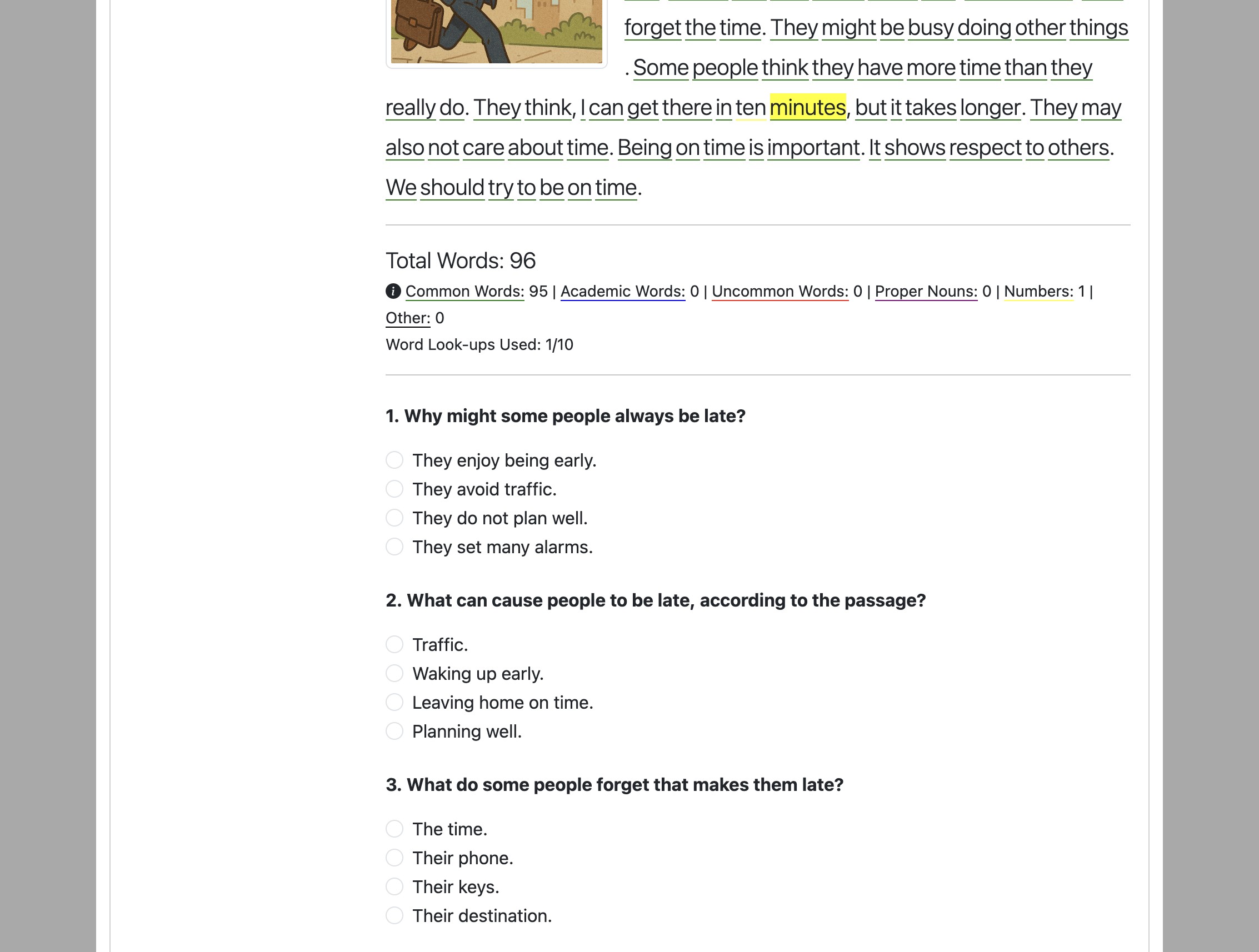 Screenshot for How to do the 'Read' activity, step 8