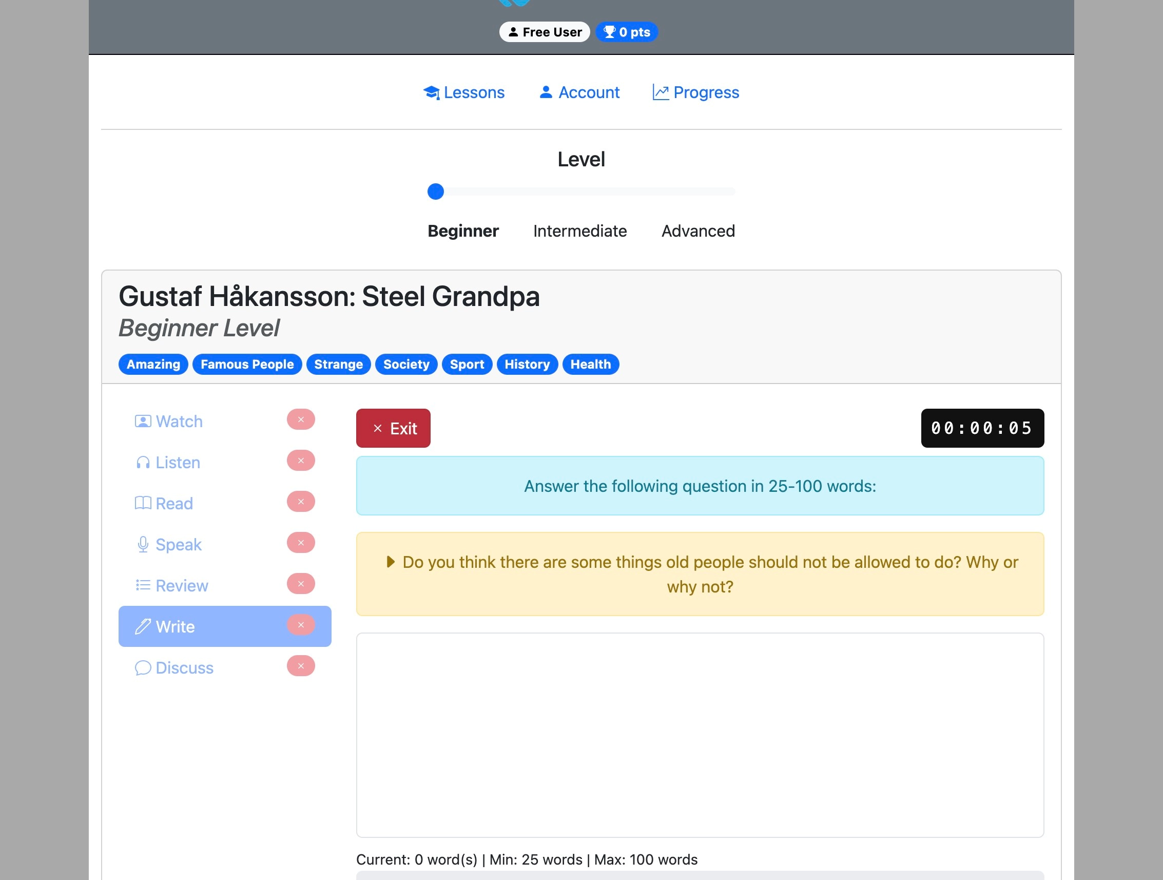 Screenshot for How to do the 'Write' activity, step 14