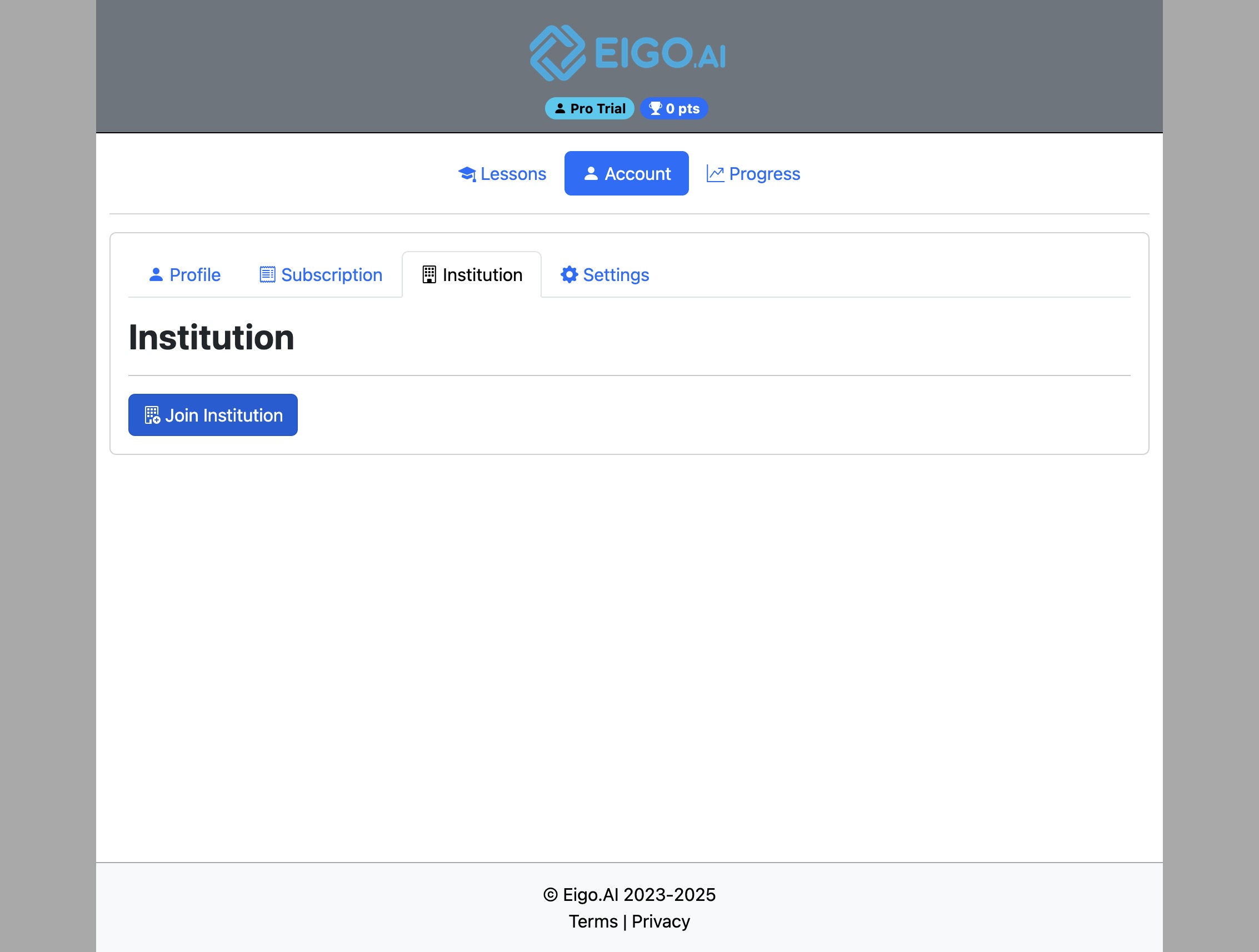 Screenshot for How to join an institution, step 4