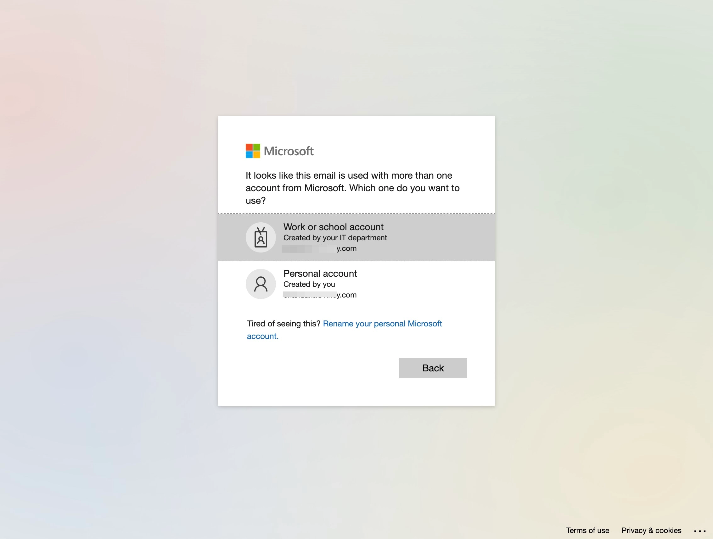 Screenshot for How to register with Microsoft, step 4