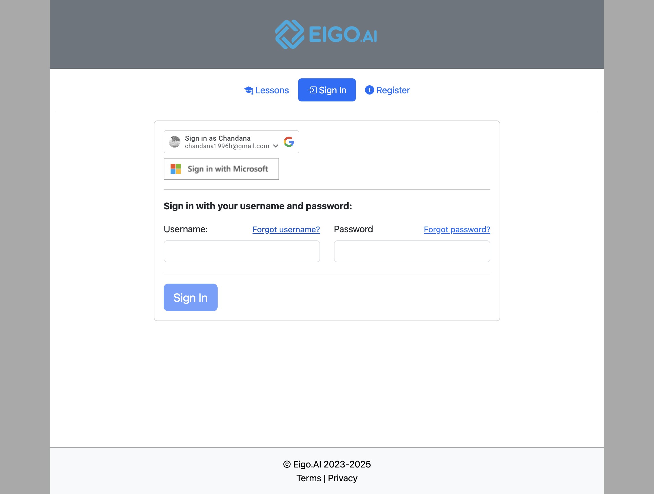 Screenshot for How to retrieve your username, step 1