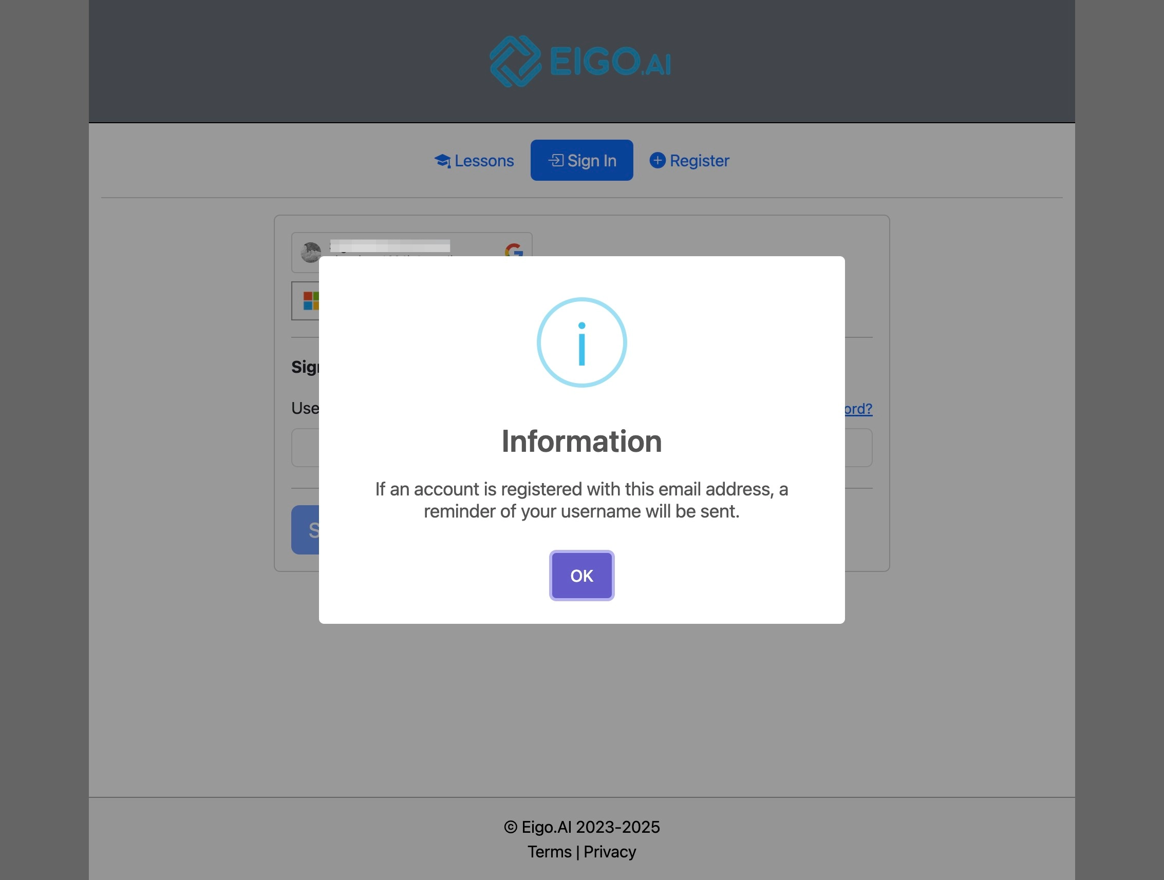Screenshot for How to retrieve your username, step 4
