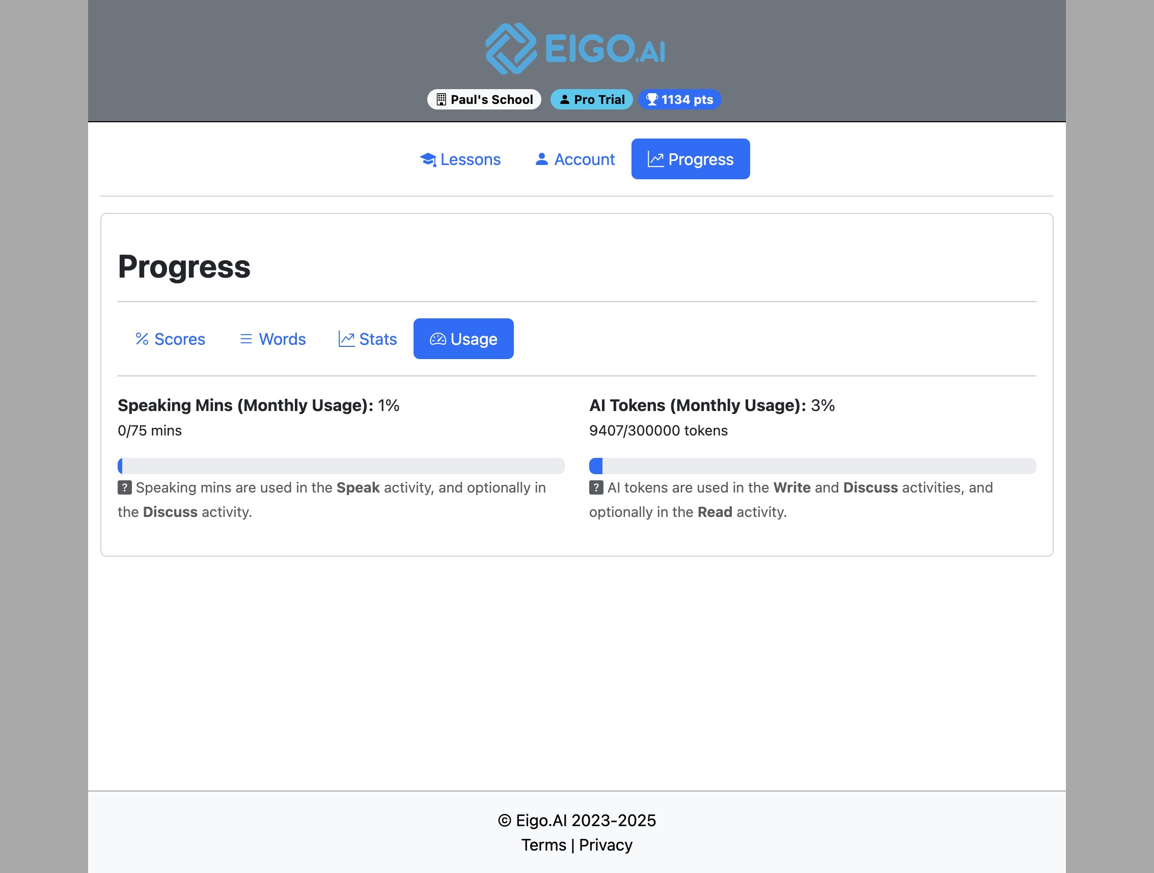 Screenshot for How to track your usage, step 1