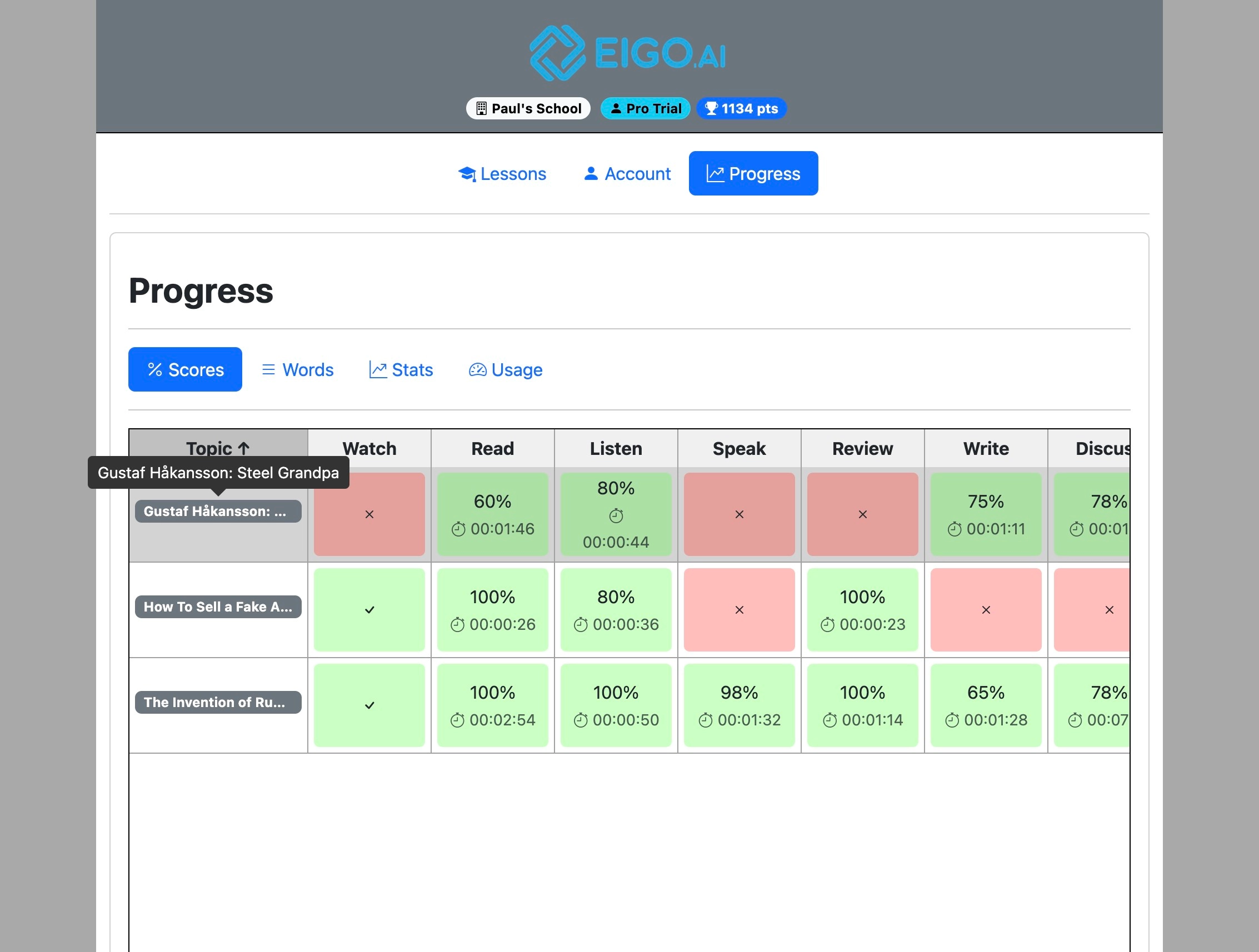 Screenshot for How to view your progress, step 2