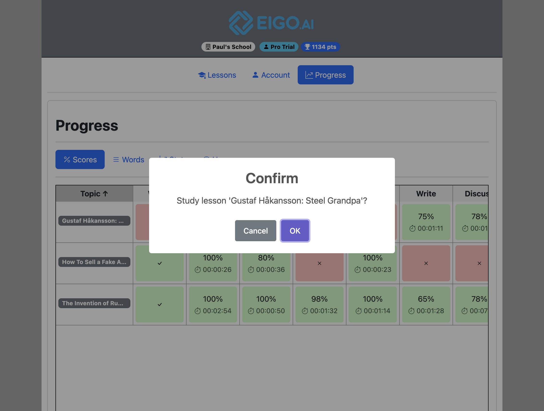 Screenshot for How to view your progress, step 3