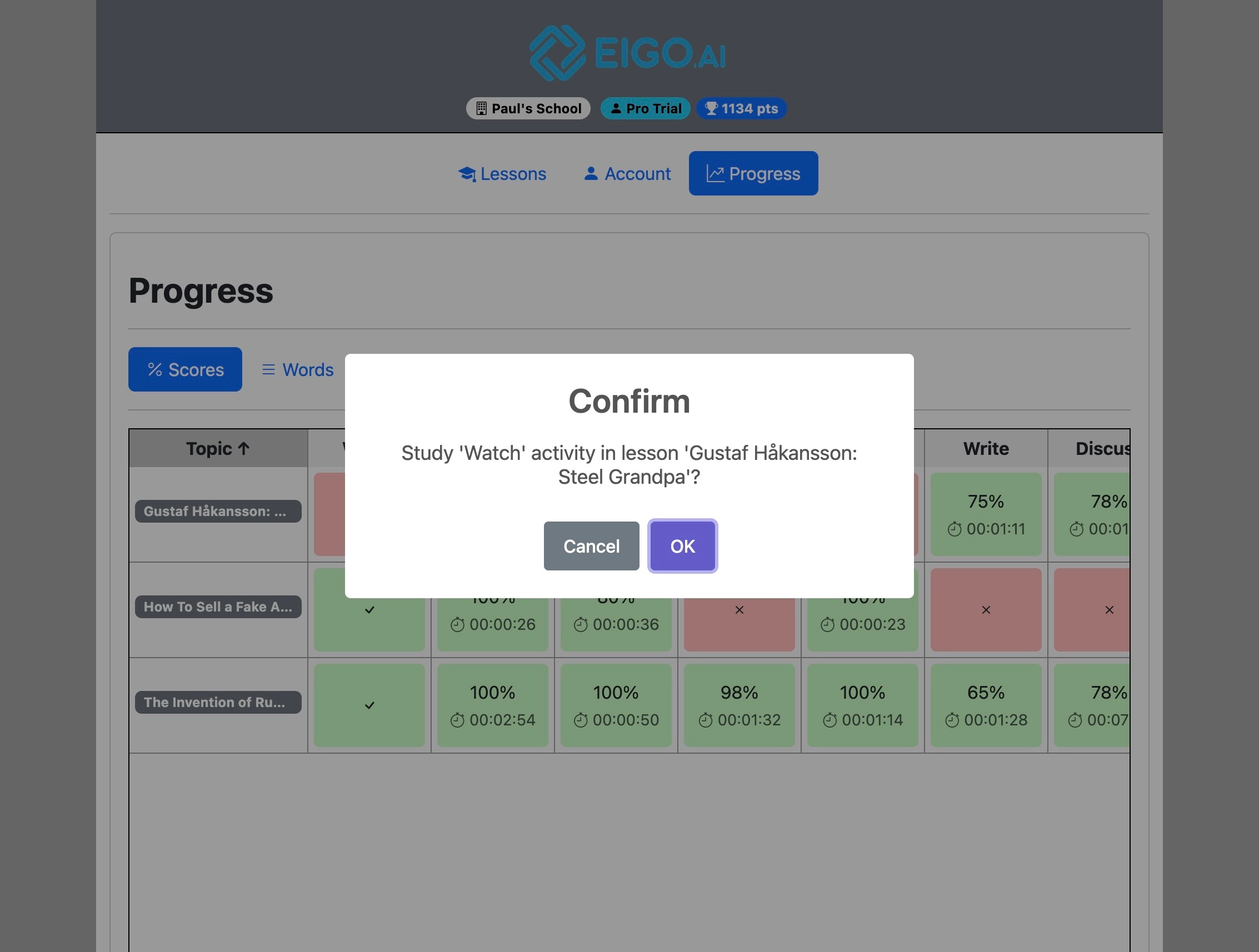 Screenshot for How to view your progress, step 6