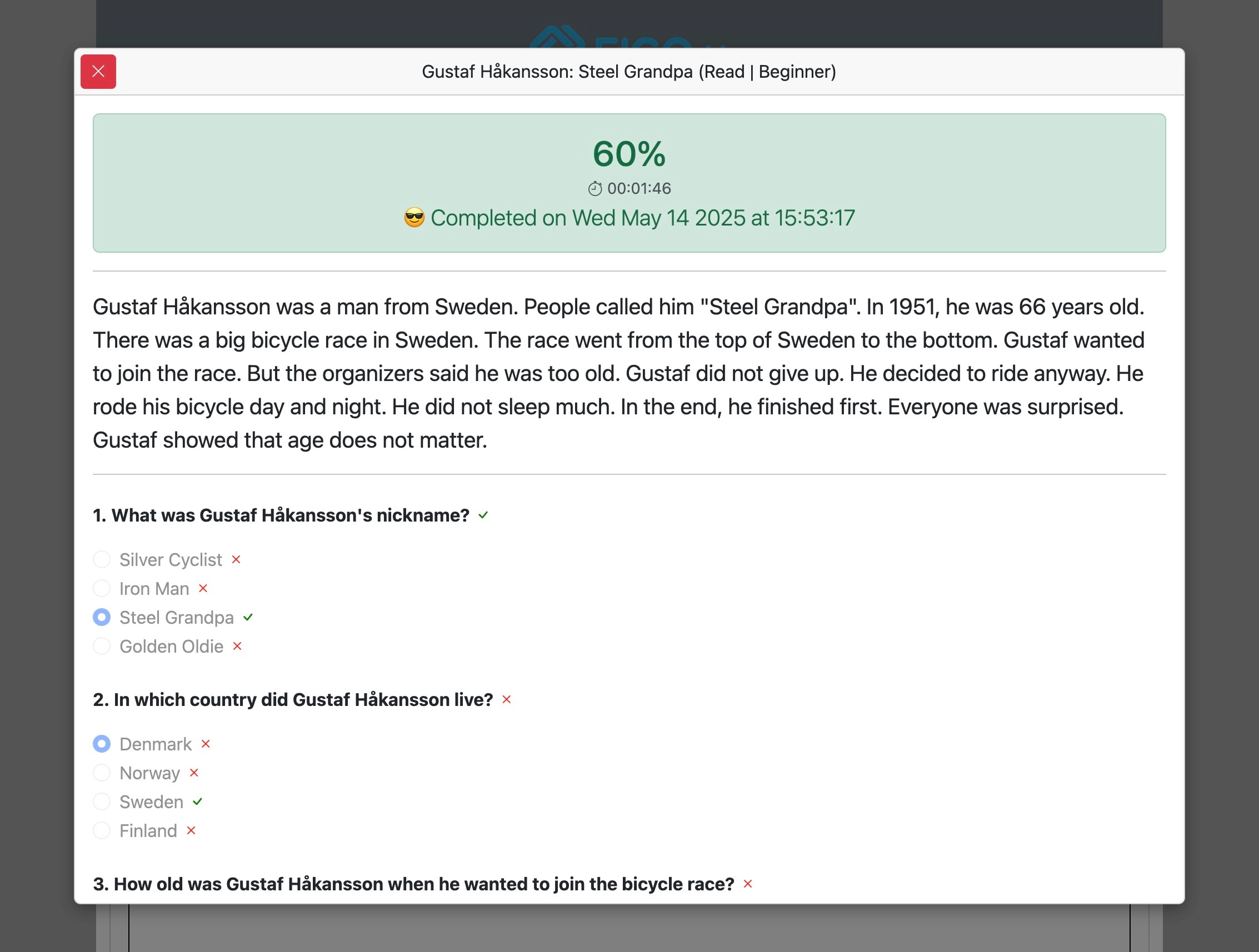 Screenshot for How to view your progress, step 9