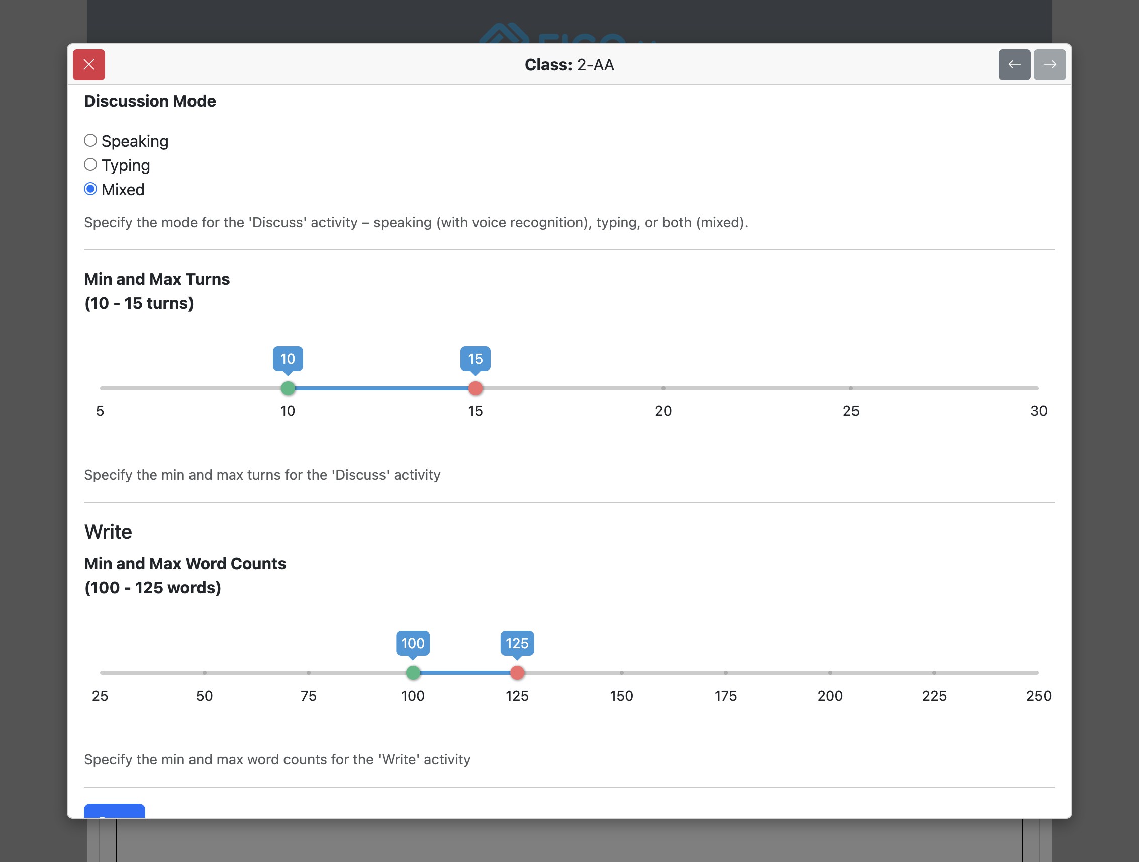 Screenshot for How to override institutional options for specified classes, step 23