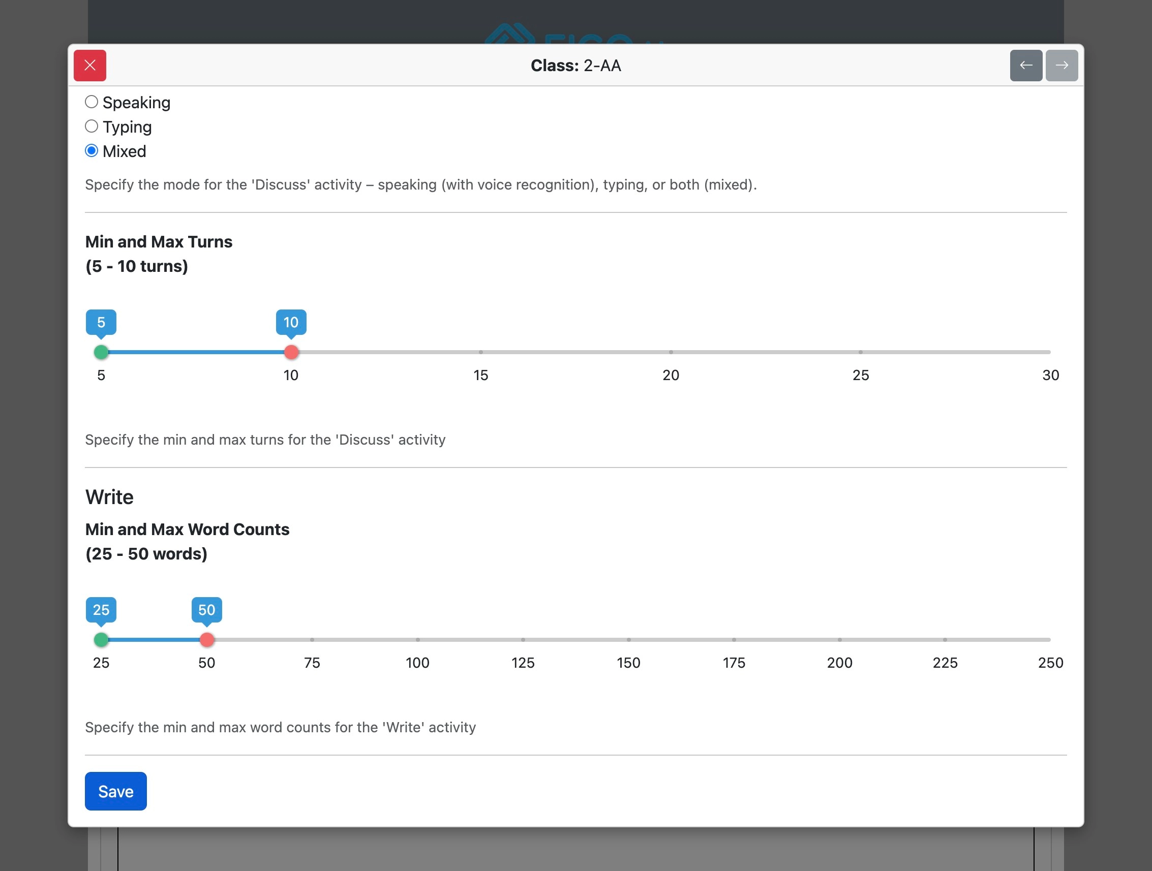 Screenshot for How to override institutional options for specified classes, step 25