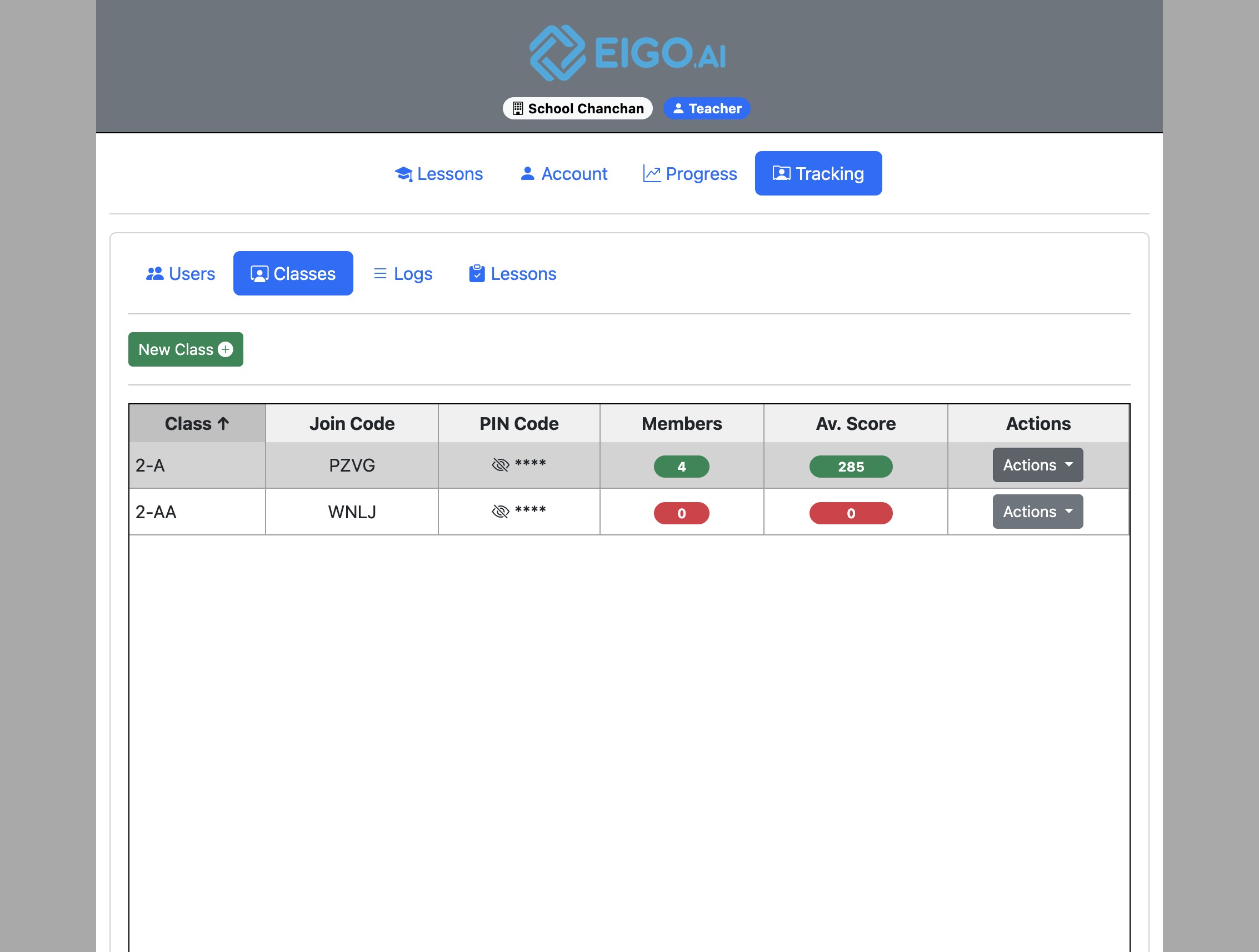 Screenshot for How to view class progress, step 3