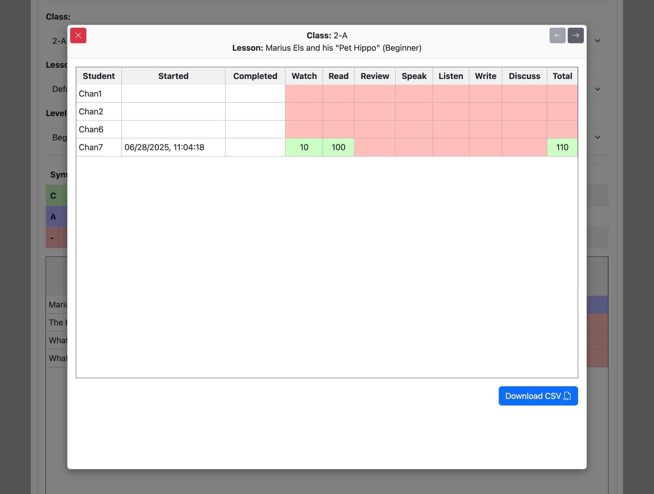 Screenshot for How to view lesson completion progress, step 10